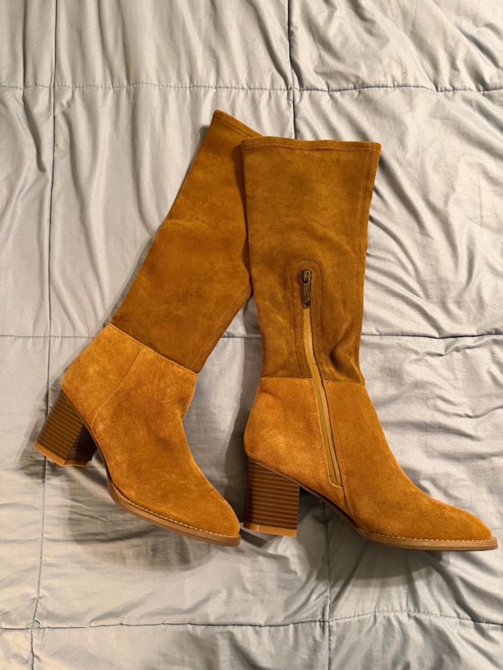 Blondo nada suede waterproof block heel boots